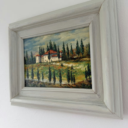 Rustic Landscape Oil Painting "Country Villa" Authentic Small Artwork Holland Art Shop