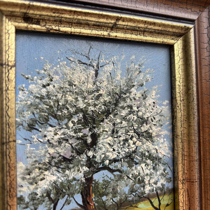 Elegant Landscape Oil Painting "Blossom Tree" Handcrafted Small Artwork Holland Art Shop