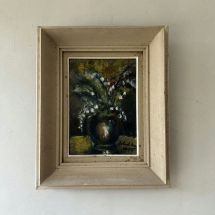 Elegant Floral Still Life Oil Painting "Flower Vase" Rustic Small Art Holland Art Shop