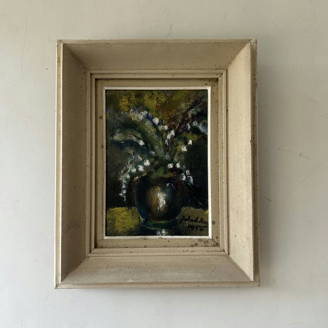 Elegant Floral Still Life Oil Painting "Flower Vase" Rustic Small Art Holland Art Shop