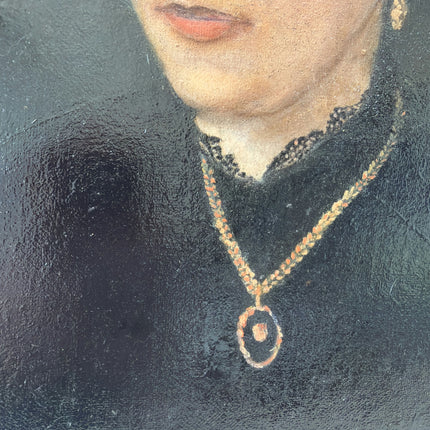 Classic Oil Painting Portrait "Mysterious Young Woman" Remarkable Medium Artwork Holland Art Shop
