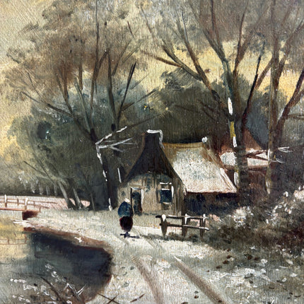 Handcrafted Winter Landscape Oil Painting "Framed Painting" Detailed Dutch  Art Holland Art Shop