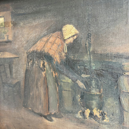 Elegant Interior Oil Painting "Wooden Frame" Handcrafted Art Holland Art Shop