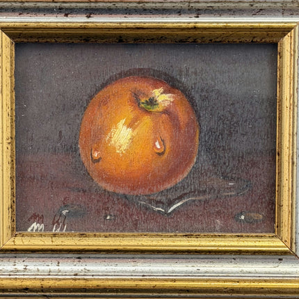 Traditional Still Life Oil Painting "Single Apple" Handcrafted Small Art Holland Art Shop