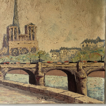 Authentic Cityscape Oil Painting "Stone Bridge" Detailed Art Holland Art Shop
