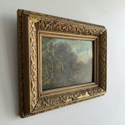 Detailed Landscape Oil Painting "Gilded Frame" Elegant Small Artwork Holland Art Shop