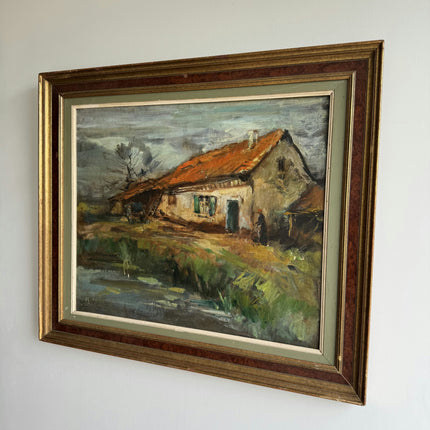 Refined Landscape Oil Painting "Thatched Cottage" Elegant Artwork Holland Art Shop