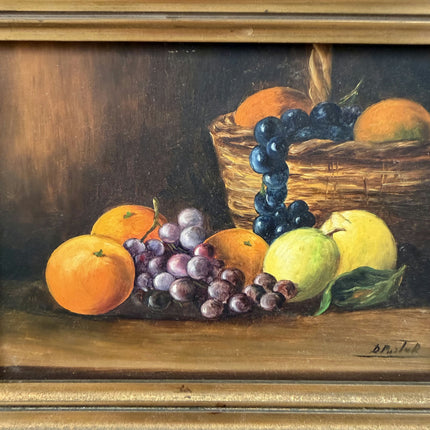 Classic Still Life Oil Painting "Fruit Basket" Detailed Small Artwork Holland Art Shop
