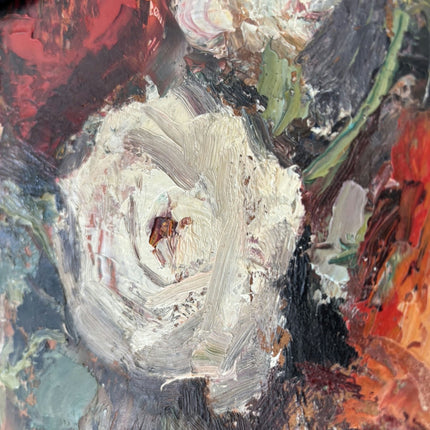 Expressive Oil Painting Flowery Still Life "White Rose" Classic Small Art Holland Art Shop