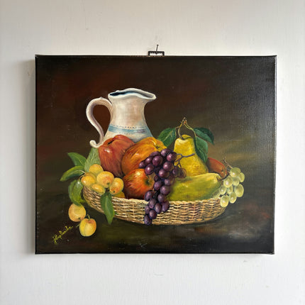Elegant Still Life Oil Painting "Fruit Basket" Refined Artwork Holland Art Shop