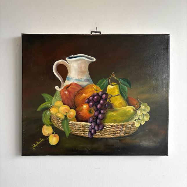 Elegant Still Life Oil Painting "Fruit Basket" Refined Artwork Holland Art Shop