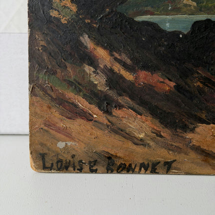 Rustic Landscape Oil Painting "Coastal Rocks" Detailed Small Artwork Holland Art Shop