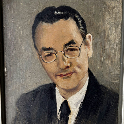 Traditional Portrait Oil Painting "Man With Glasses" Refined Small Art Holland Art Shop