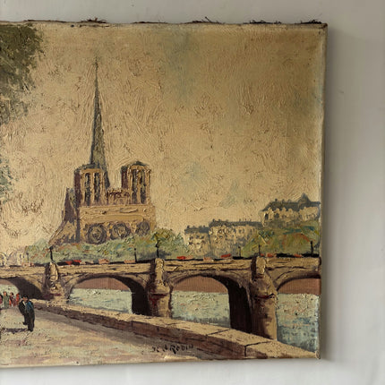 Authentic Cityscape Oil Painting "Stone Bridge" Detailed Art Holland Art Shop