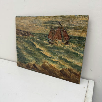 Elegant Seascape Oil Painting "Cork Board" Refined Small Artwork Holland Art Shop