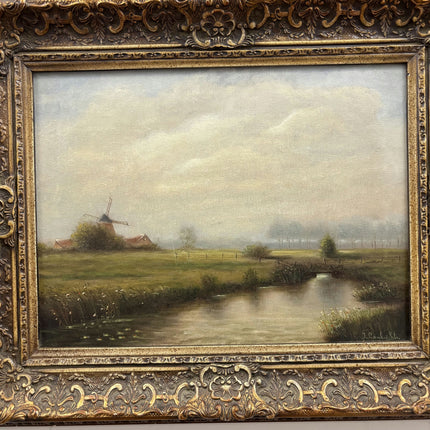 Classic Landscape Oil Painting "Windmill Field" Elegant Artwork Holland Art Shop