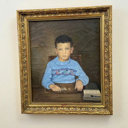 Vintage Portrait Oil Painting "Blue Eye" Original Art Holland Art Shop