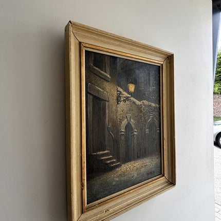 Original Cityscape Oil Painting "Wall Lantern" Detailed Art Holland Art Shop