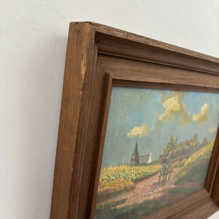 Handcrafted Interior Oil Painting "Horse Cart" Detailed Artwork Holland Art Shop