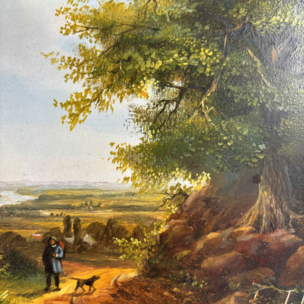 Detailed Landscape Oil Painting "Gilded Frame" Authentic Small Artwork Holland Art Shop