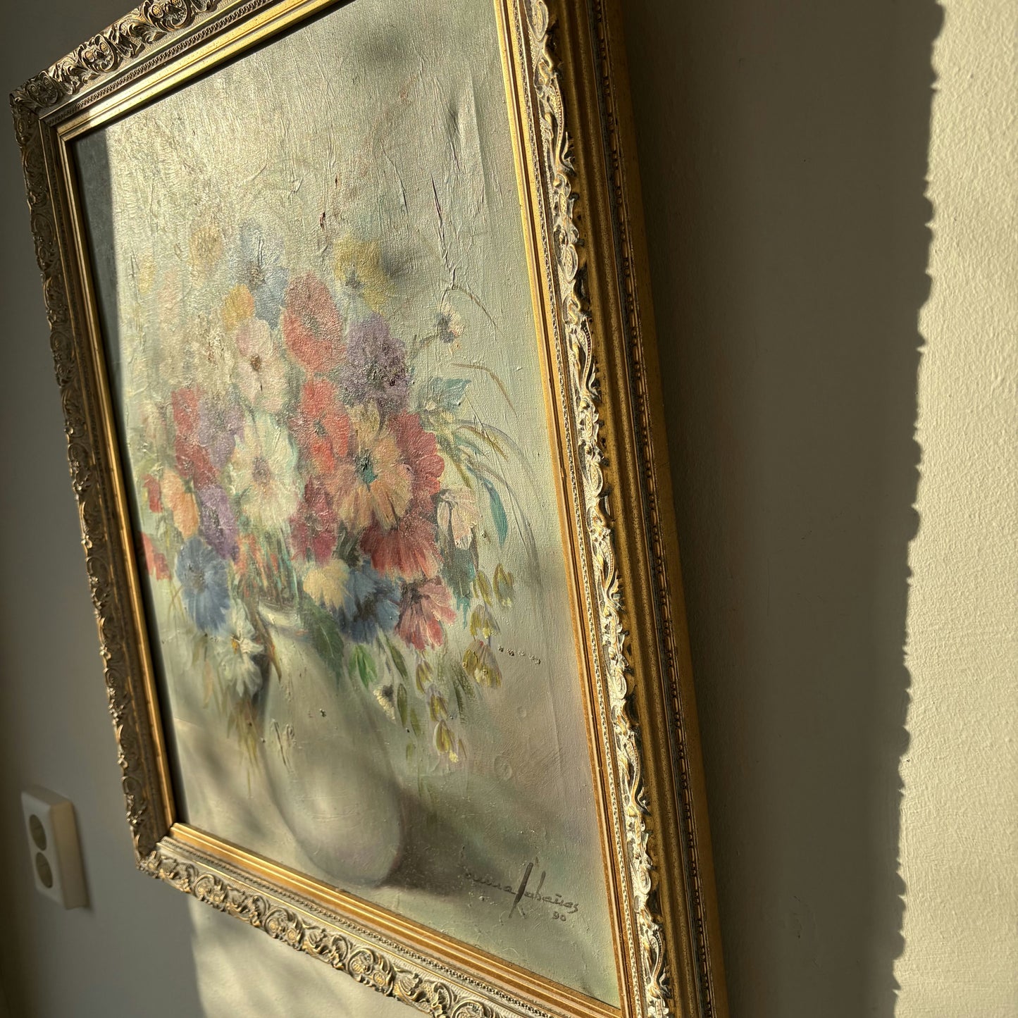 Classic Floral Still Life Oil Painting "Floral Arrangement" Medium Art