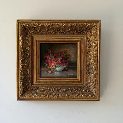 Detailed Floral Still Life Oil Painting "Flower Bowl" Handcrafted Small Art Holland Art Shop