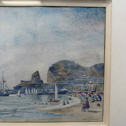 Refined Harbor Scene Aquarel "Sailboat Fleet" Elegant Art Holland Art Shop