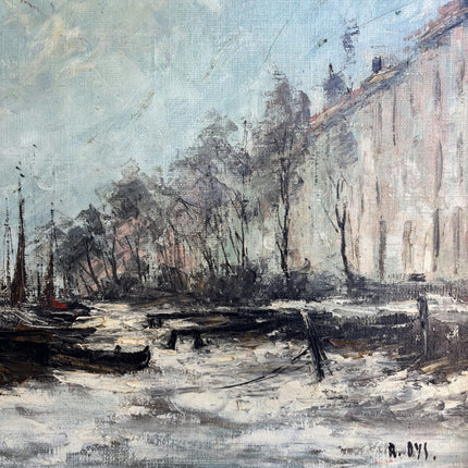 Elegant Harbor Scene Oil Painting "Boats Harbor" Timeless Large Artwork Holland Art Shop
