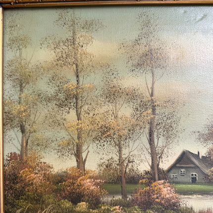 Vintage Landscape Oil Painting "Ornate Frame" Traditional Artwork Holland Art Shop