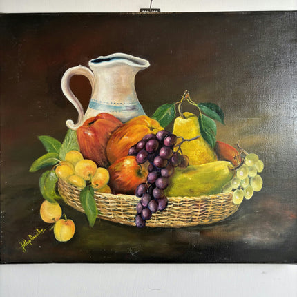 Elegant Still Life Oil Painting "Fruit Basket" Refined Artwork Holland Art Shop