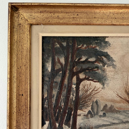 Traditional Oil Painting Winter Landscape "Winter Trees" Expressive Small Art Holland Art Shop