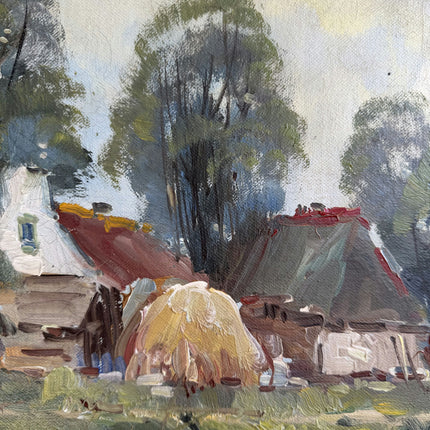 Elegant Landscape Oil Painting "Thatched Cottage" Original Artwork Holland Art Shop