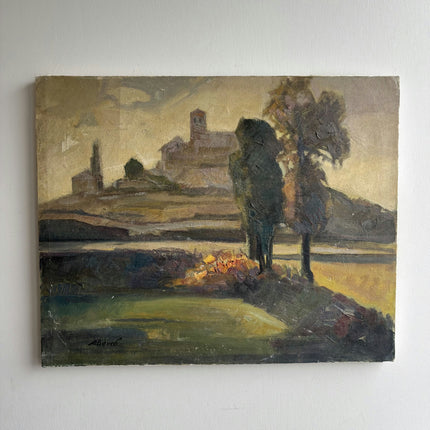 Traditional Landscape Oil Painting "Lone Tree" Handcrafted Art Holland Art Shop
