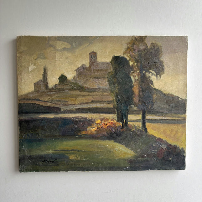 Traditional Landscape Oil Painting "Lone Tree" Handcrafted Art Holland Art Shop
