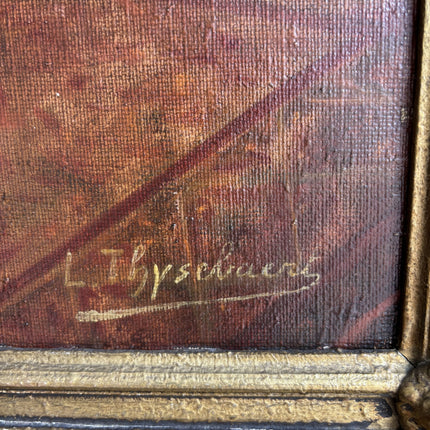 Rustic Interior Oil Painting "Gilded Frame" Original Belgique Artwork Holland Art Shop