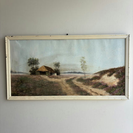 Elegant Landscape Pastel "Thatched Hut" Timeless Art Holland Art Shop