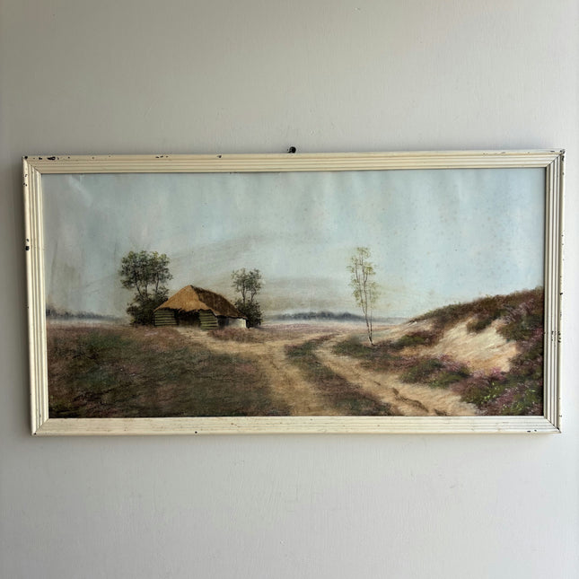 Elegant Landscape Pastel "Thatched Hut" Timeless Art Holland Art Shop