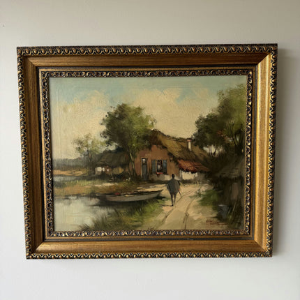 Classic Interior Oil Painting "Thatched Cottage" Refined Artwork Holland Art Shop