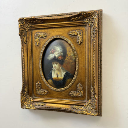 Handcrafted Portrait Oil Painting "Young Woman" Elegant Small Artwork Holland Art Shop