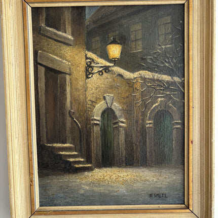 Original Cityscape Oil Painting "Wall Lantern" Detailed Art Holland Art Shop