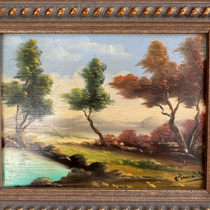 Detailed Landscape Oil Painting "Gilded Frame" Refined Small Art Holland Art Shop