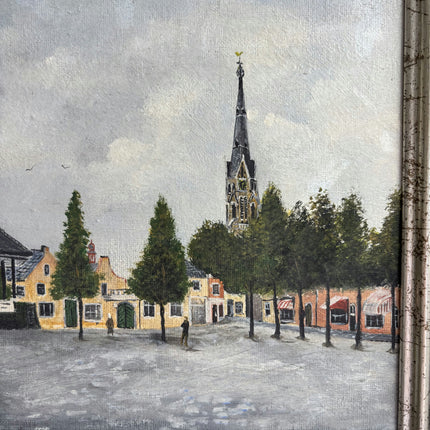 Handcrafted Cityscape Oil Painting "Town Bandstand" Authentic Small Artwork Holland Art Shop