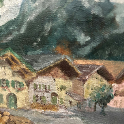 Traditional Interior Oil Painting "Wooden Frame" Vintage Small Artwork Holland Art Shop
