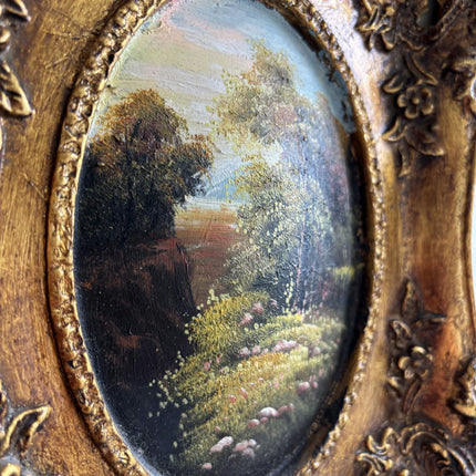 Vintage Landscape Oil Painting "Gilded Frame" Original Small Artwork Holland Art Shop