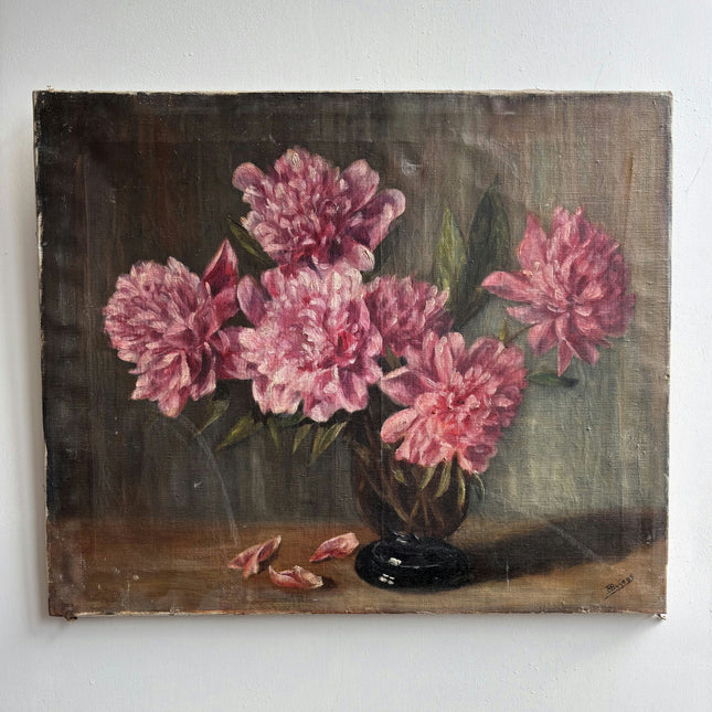 Traditional Floral Still Life Oil Painting "Pink Bouquet" Refined Artwork Holland Art Shop