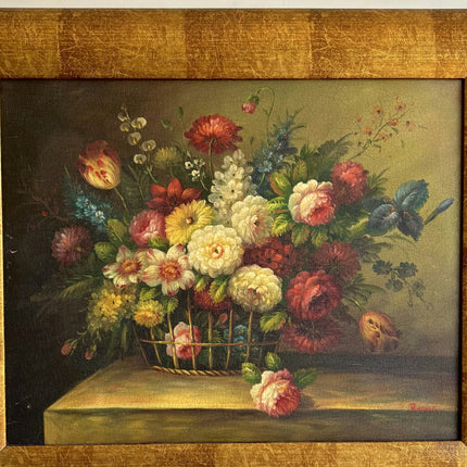 Refined Floral Still Life Oil Painting "Flower Basket" Timeless Art Holland Art Shop