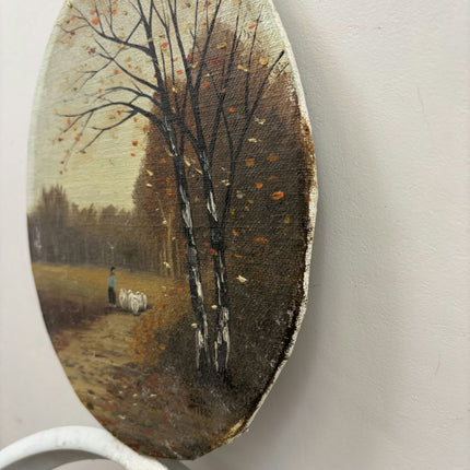 Elegant Landscape Oil Painting "Grazing Sheep" Detailed Small Art Holland Art Shop