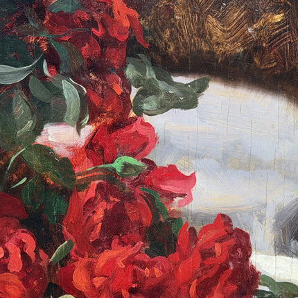 Authentic Floral Still Life Oil Painting "Red Roses" Detailed Artwork Holland Art Shop