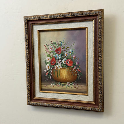 Elegant Landscape Oil Painting "Flower Vase" Detailed Small Art Holland Art Shop