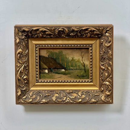 Refined Landscape Oil Painting "Gilded Frame" Traditional Small Artwork Holland Art Shop